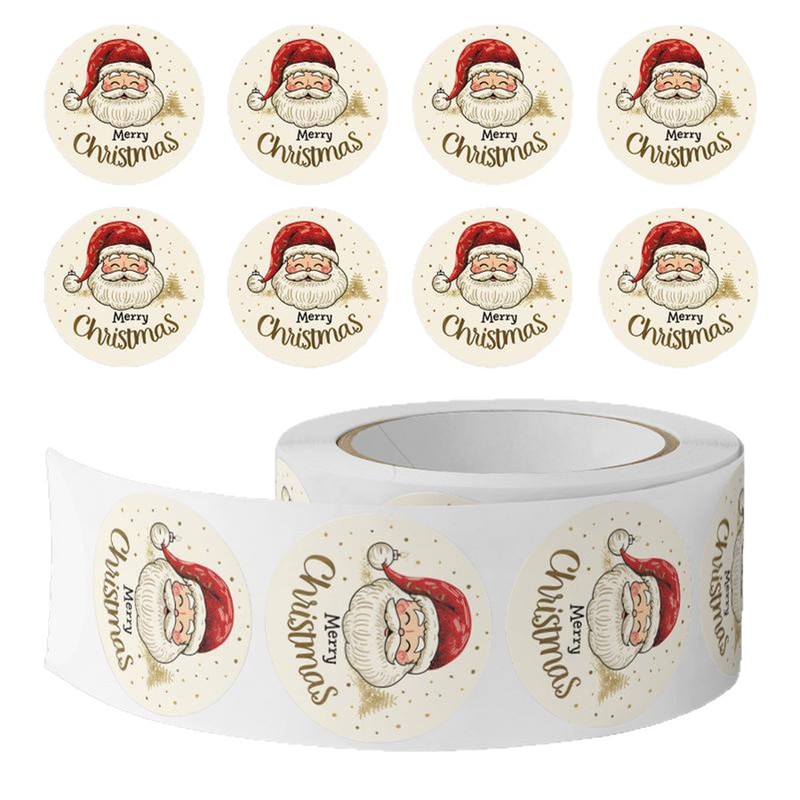 Sticker Label Roll - 500 pièces/rouleau d'autocollants de Noël Père